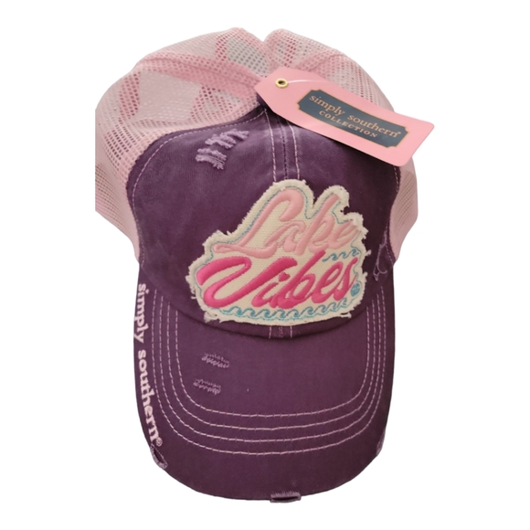 Simply Southern Lake Vibes Distressed Look Trucker Cap - Picture 6 of 6